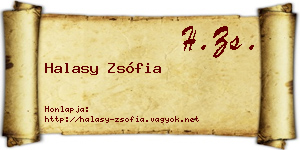 Halasy Zsófia névjegykártya
